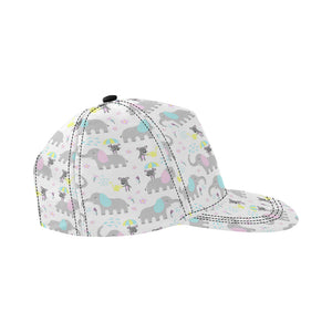 Cute elephant mouse pattern All Over Print Snapback Cap