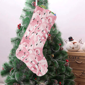 Pink flamingos pattern background Christmas Stocking