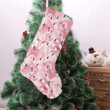 Pink flamingos pattern background Christmas Stocking