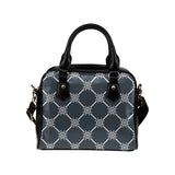 nautical steering wheel rope pattern Shoulder Handbag
