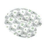 Hand drawn Koala leaves pattern U-Shaped Travel Neck Pillow