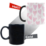 Watercolor pink heart pattern Morphing Mug Heat Changing Mug