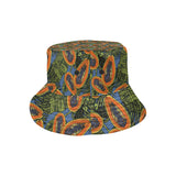 Colorful papaya tropical leaves Unisex Bucket Hat