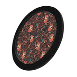 fox leaves mushroom pattern Elegant Black Wall Clock