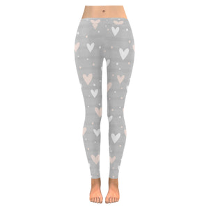 Heart pattern gray background Women's Legging Fulfilled In US