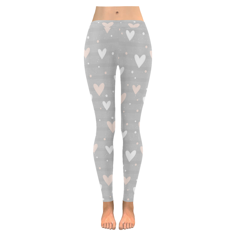 Heart pattern gray background Women's Legging Fulfilled In US