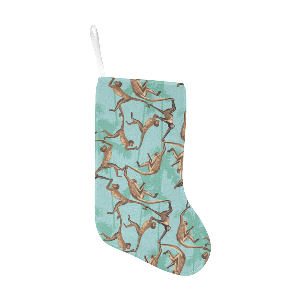Monkey Palm tree background Christmas Stocking