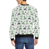 Chameleon lizard succulent plant pattern Men's Crew Neck Sweatshirt