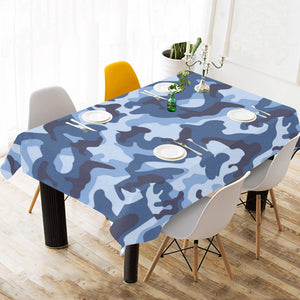 Blue camouflage pattern Tablecloth
