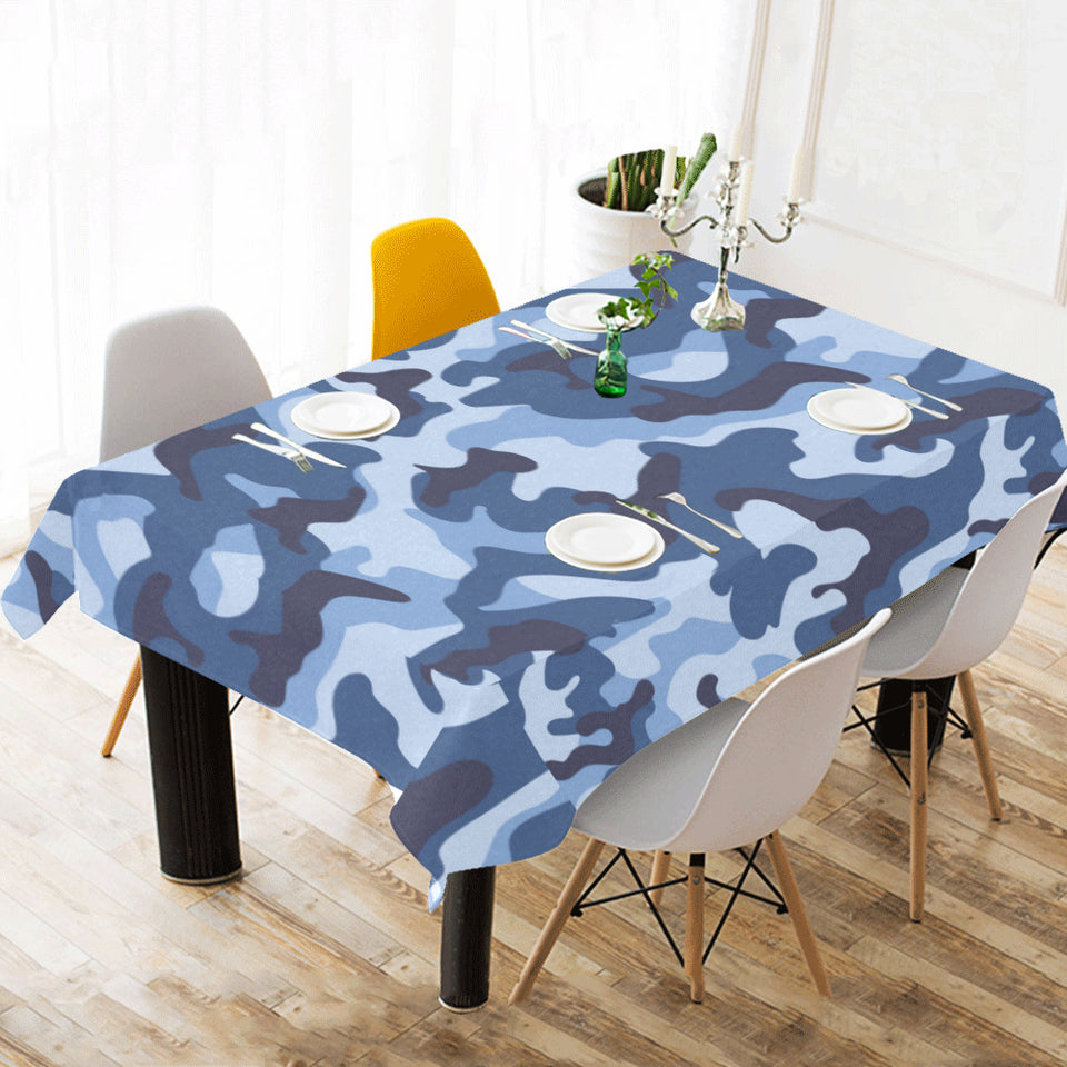 Blue camouflage pattern Tablecloth