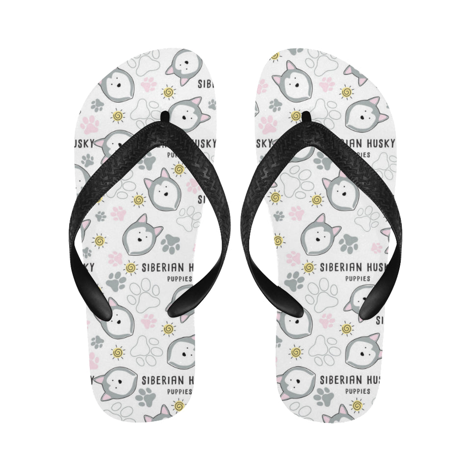 Siberian Husky design pattern Unisex Flip Flops