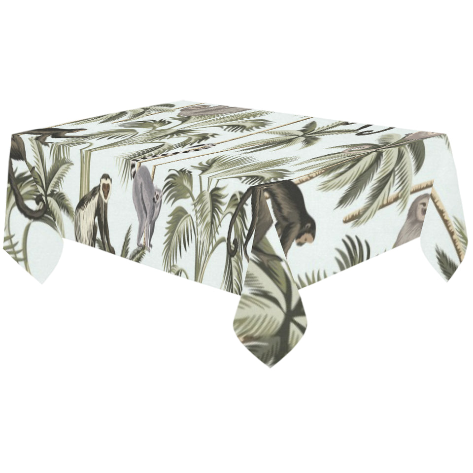Monkey sloth lemur palm trees pattern Tablecloth
