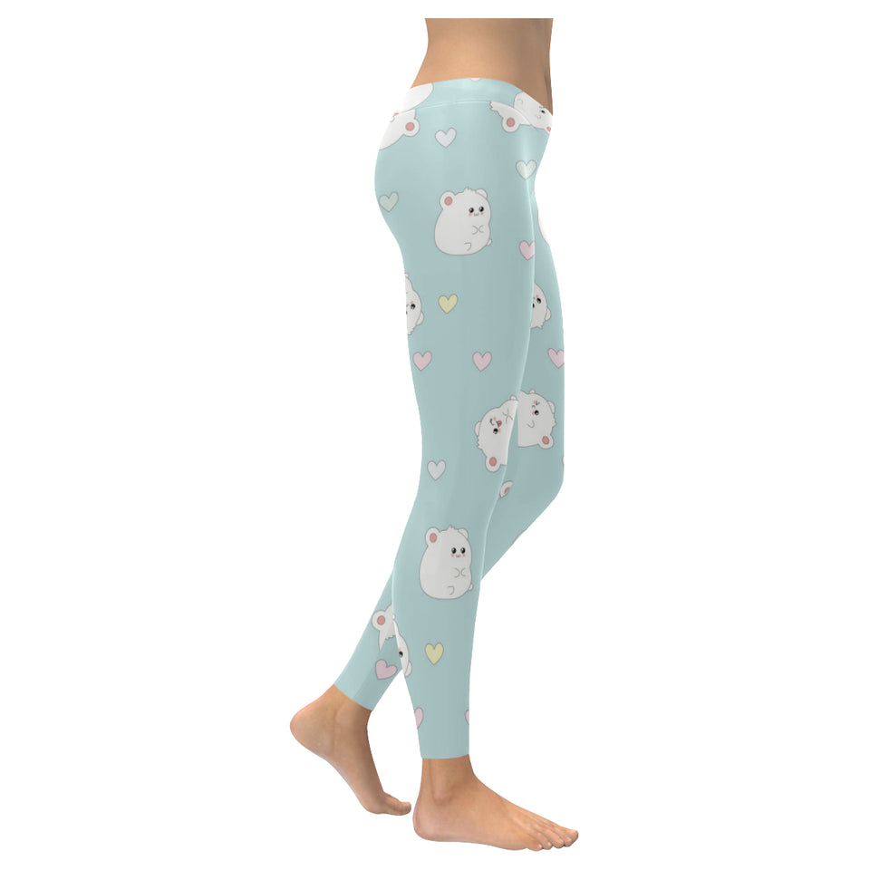 White cute hamsters heart pattern Women's Legging Fulfilled In US