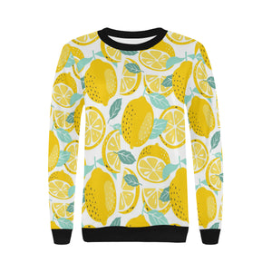 lemon design pattern Women's Crew Neck Sweatshirt