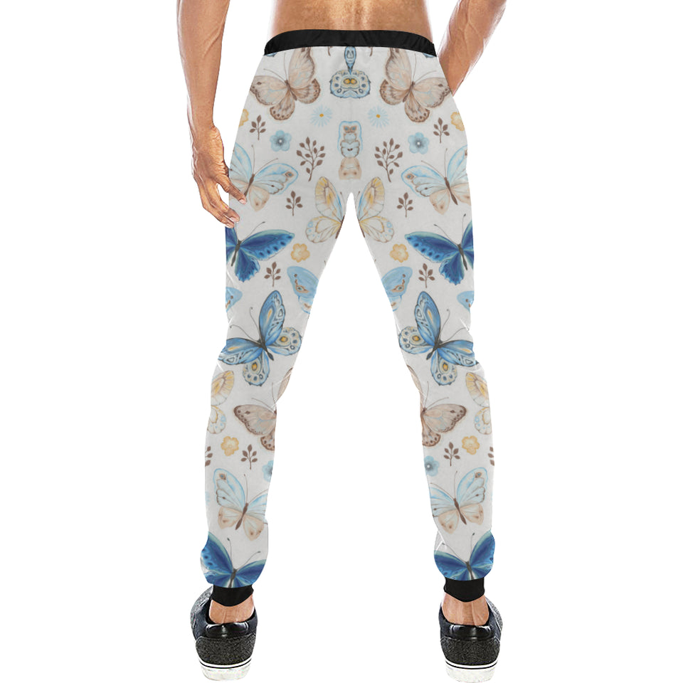 blue butterfly pattern Unisex Casual Sweatpants