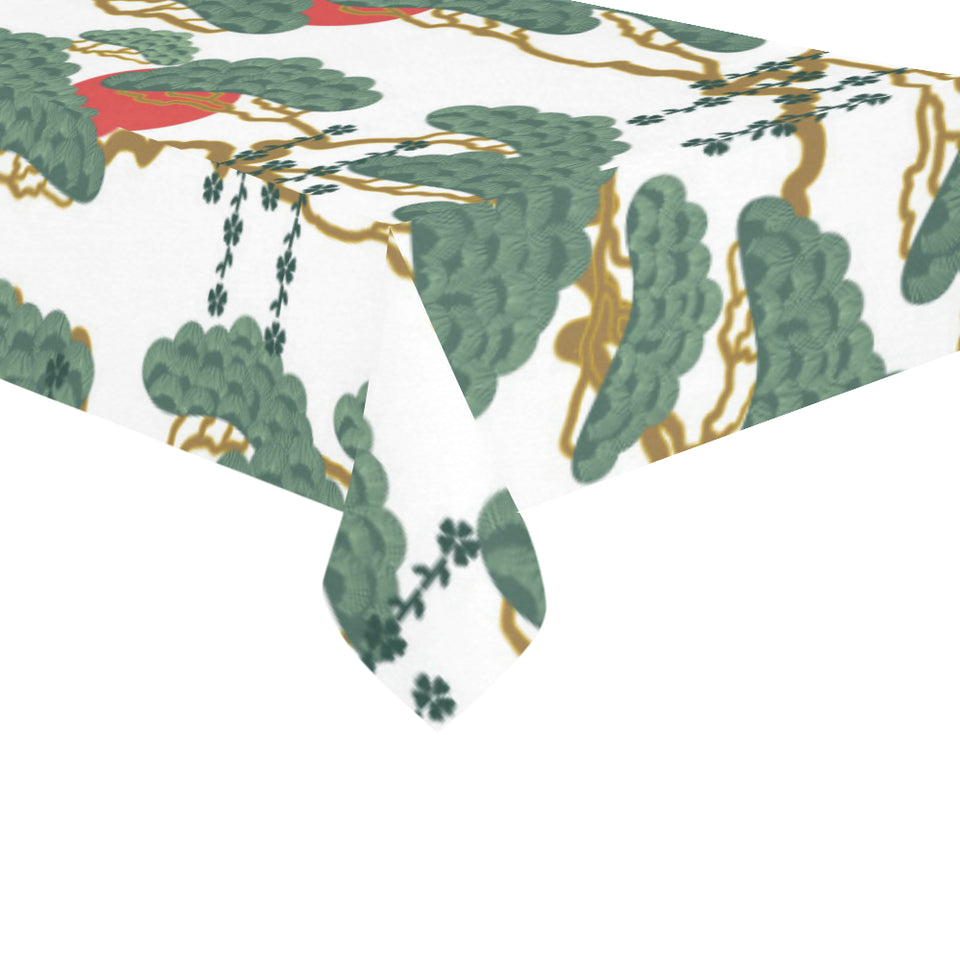 Bonsai red sun japanese pattern Tablecloth