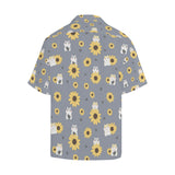 Cute hamster sunflower pattern background Men's All Over Print Hawaiian Shirt