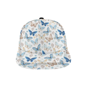 blue butterfly pattern All Over Print Snapback Cap