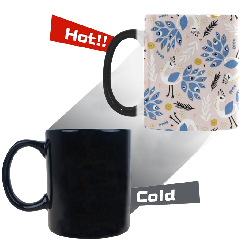 Cute peacock pattern Morphing Mug Heat Changing Mug