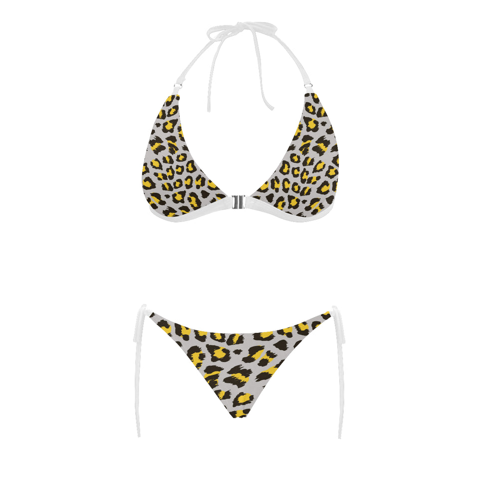 Gray Leopard print pattern Sexy Bikinis Two-Piece Swimsuits