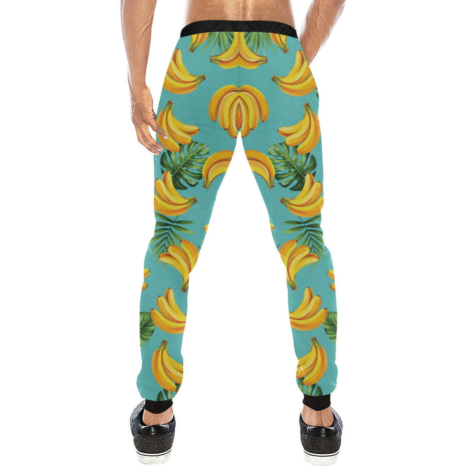 Banana Palm Leaves pattern background Unisex Casual Sweatpants