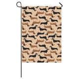 Dachshund floral background House Flag Garden Flag