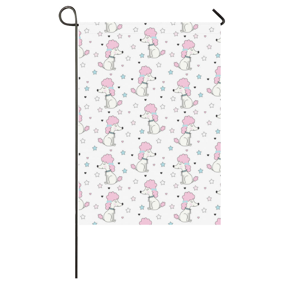 Cute poodle dog star pattern House Flag Garden Flag