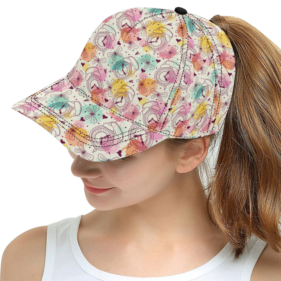 Clock butterfly pattern All Over Print Snapback Cap