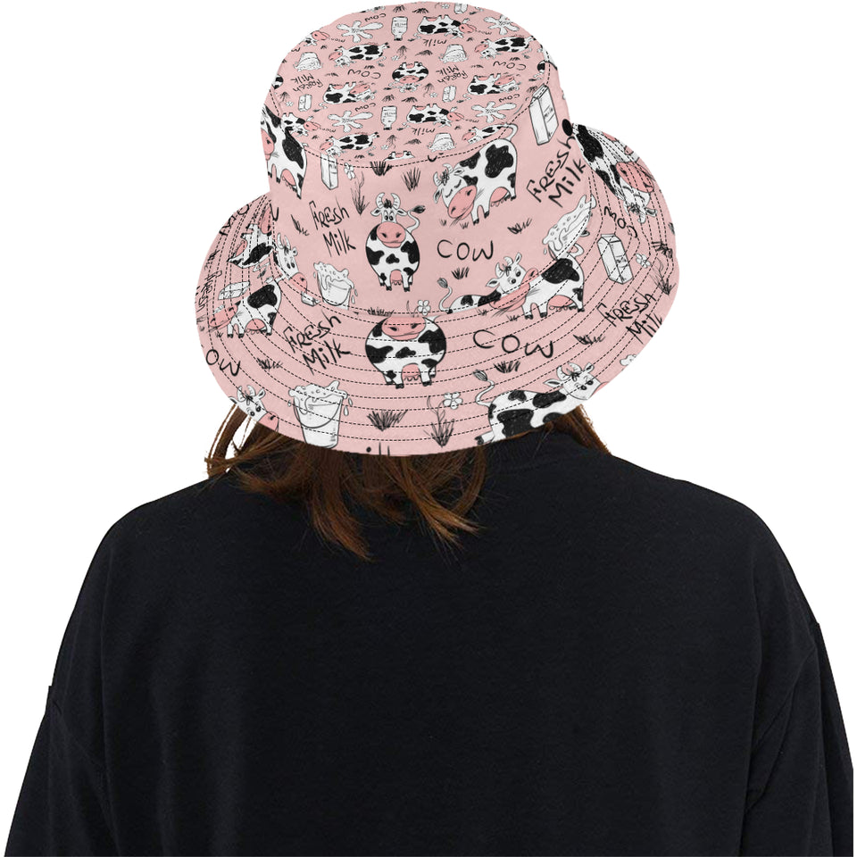 Cows milk product pink background Unisex Bucket Hat