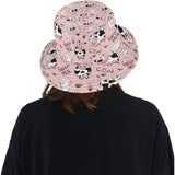 Cows milk product pink background Unisex Bucket Hat