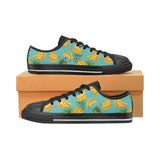 Banana Palm Leaves pattern background Men's Low Top Canvas Shoes Black