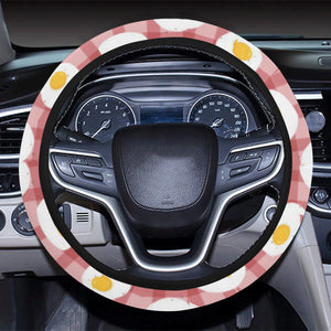 Fried Eggs Pattern Print Design 03 Car Steering Wheel Cover