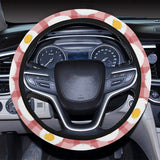 Fried Eggs Pattern Print Design 03 Car Steering Wheel Cover