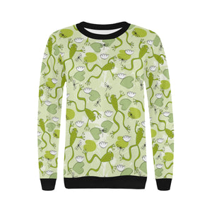 Cute frog dragonfly pattern Women's Crew Neck Sweatshirt