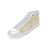 Cute fat shiba inu dog pattern Men's High Top Canvas Shoes White