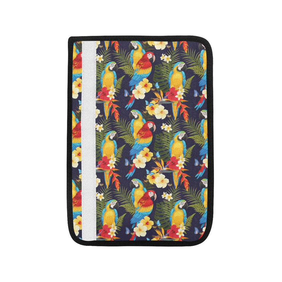 Colorful parrot flower pattern Car Seat Belt Cover