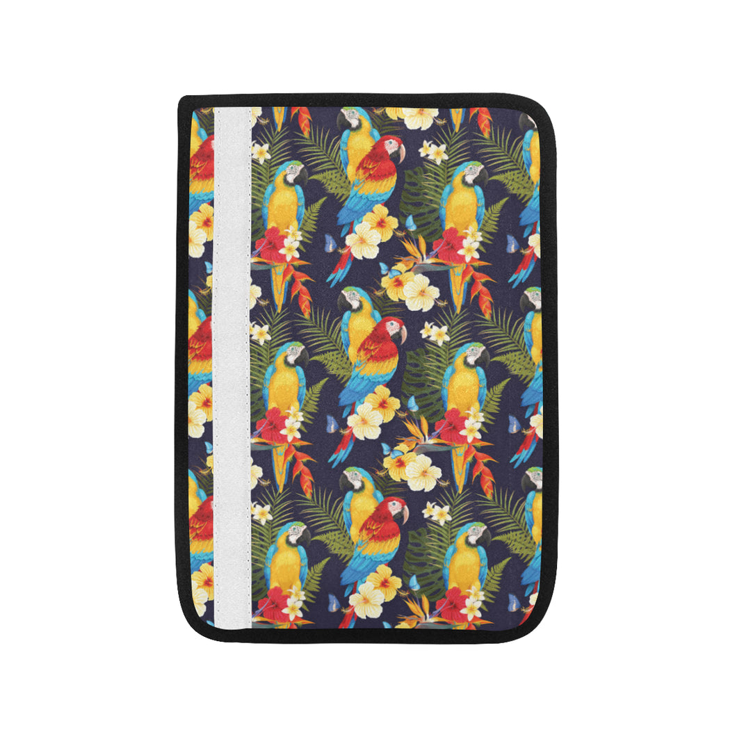 Colorful parrot flower pattern Car Seat Belt Cover