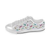 Candy design pattern Men's Low Top Shoes White