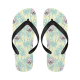 French bulldog hawaii blackground Unisex Flip Flops