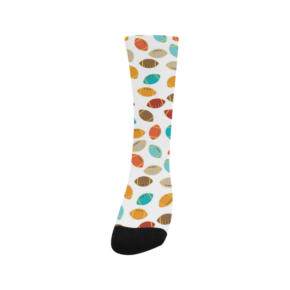 Colorful american football ball pattern Crew Socks