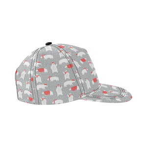 Cute polar bear christmas snow pattern All Over Print Snapback Cap