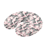 Zebra pink flower background U-Shaped Travel Neck Pillow