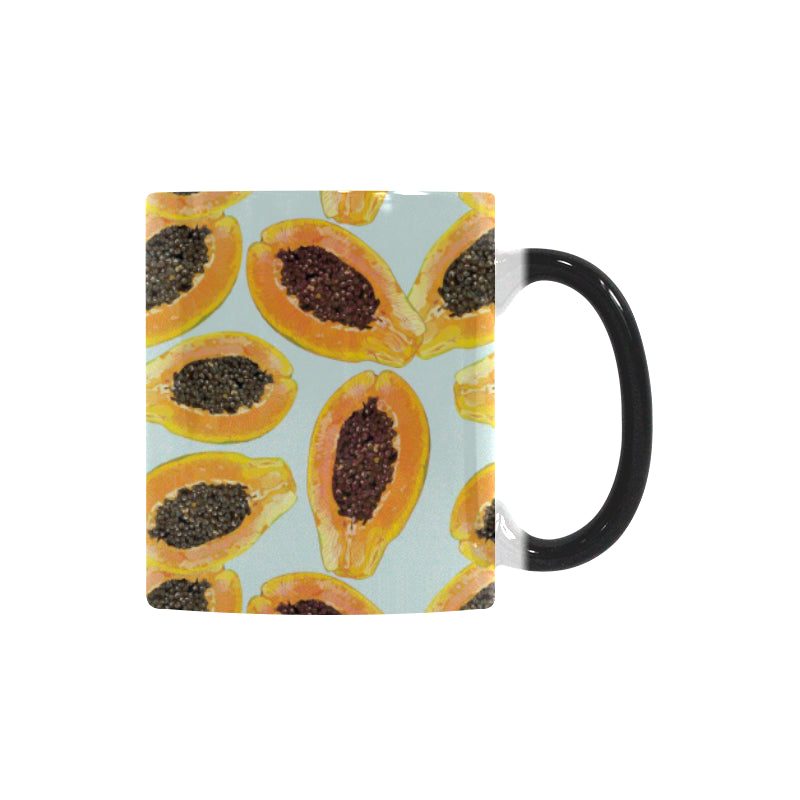 Watercolor papaya pattern Morphing Mug Heat Changing Mug