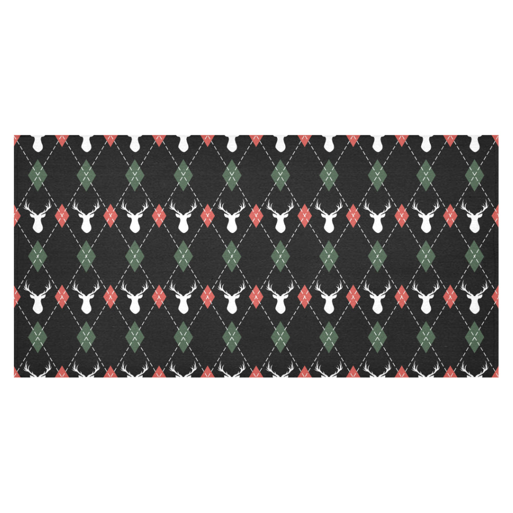Deer Christmas new year pattern argyle Tablecloth