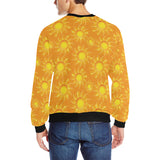 Sun orange background Men's Crew Neck Sweatshirt