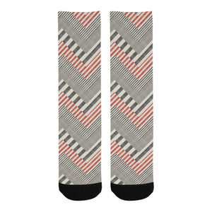 zigzag chevron striped pattern Crew Socks