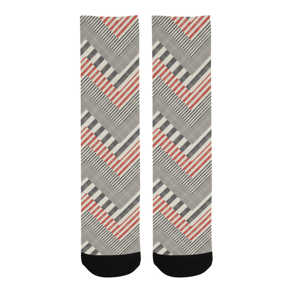 zigzag chevron striped pattern Crew Socks