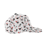 Cool rooster chicken cock floral ornament backgrou All Over Print Snapback Cap