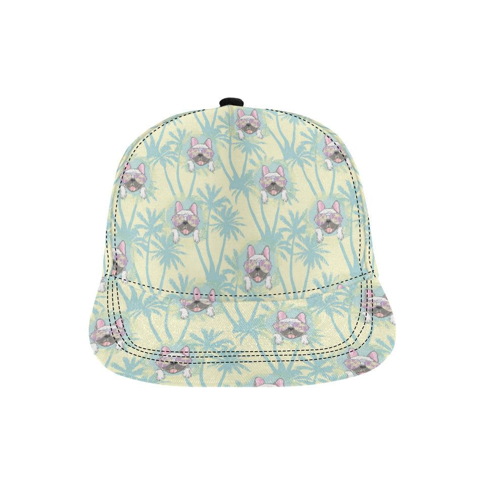 French bulldog hawaii blackground All Over Print Snapback Cap