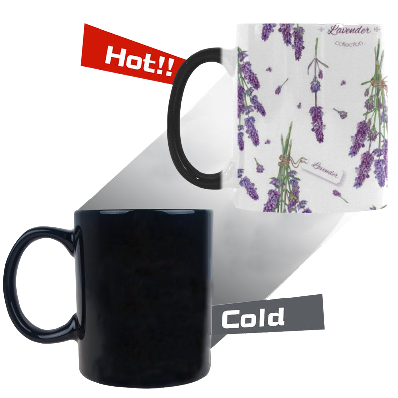 lavender flower design pattern Morphing Mug Heat Changing Mug